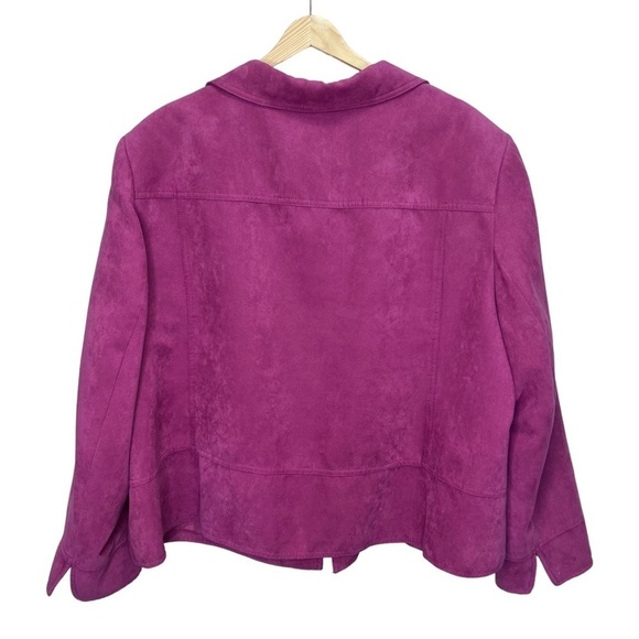 CONRAD C Pink Faux Suede Jacket Size 24 - Picture 6 of 11